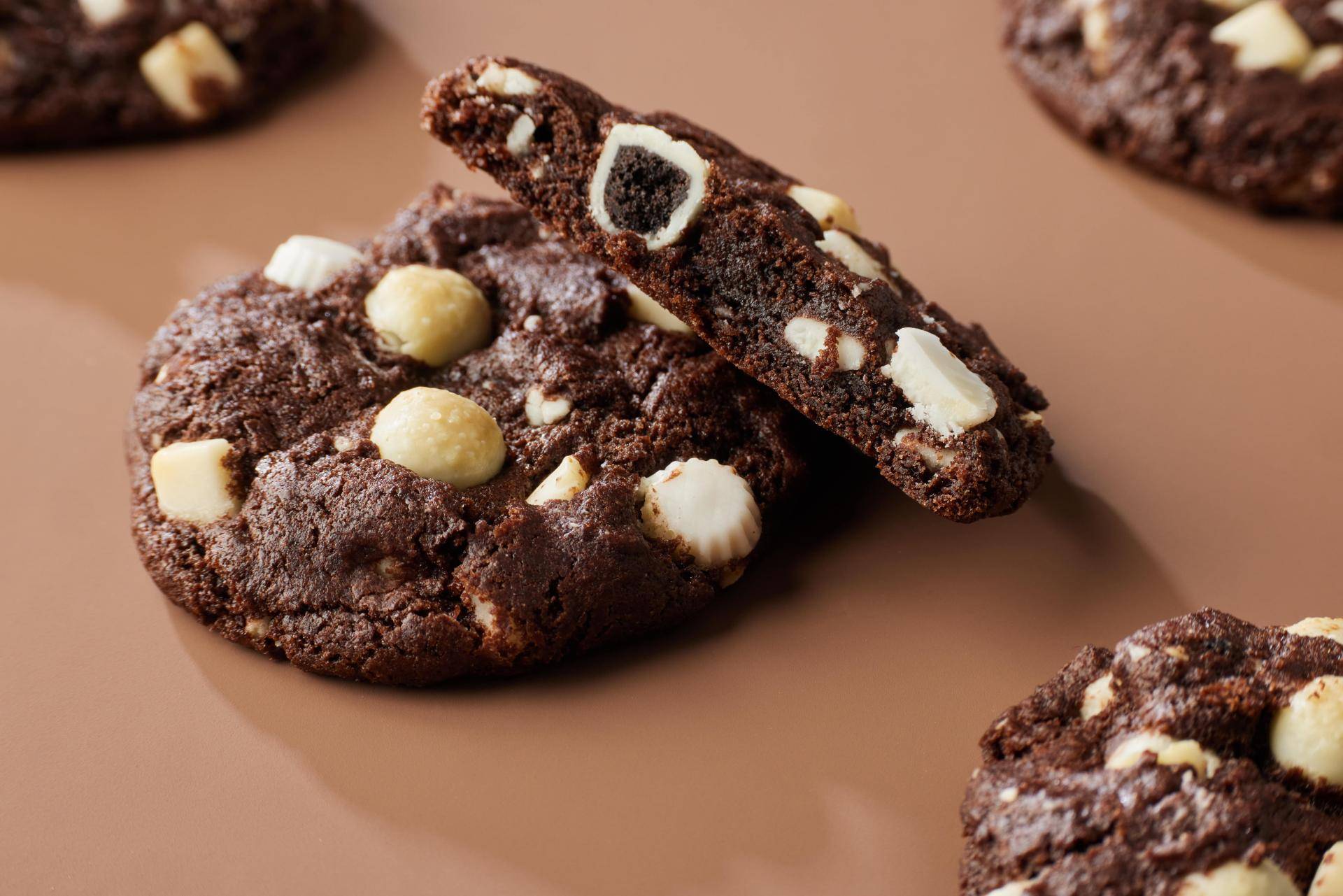 Chocolate cookies with inclusions