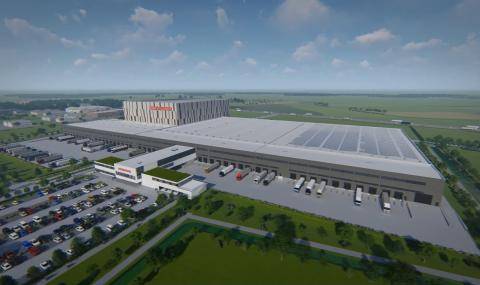 Render Impression of Barry Callebaut's new Global Distribution Center in Lokeren