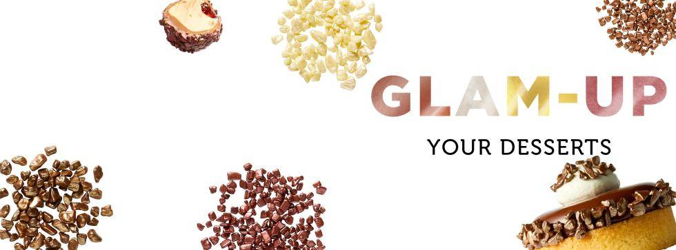 shimmers on white background with "glamp up" in glittery letters