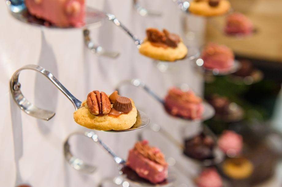 An Everything Cookie resting on a spoon at the BC Studio booth