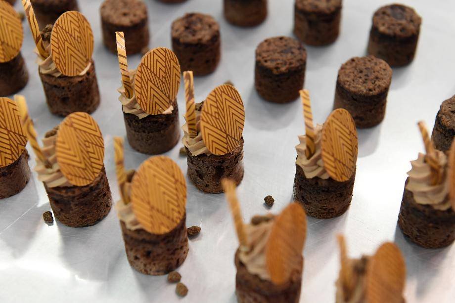 chocolate treats on white tray