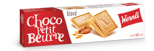 Wernli Choco Petit Beurre with caramel chocolate and almond pieces