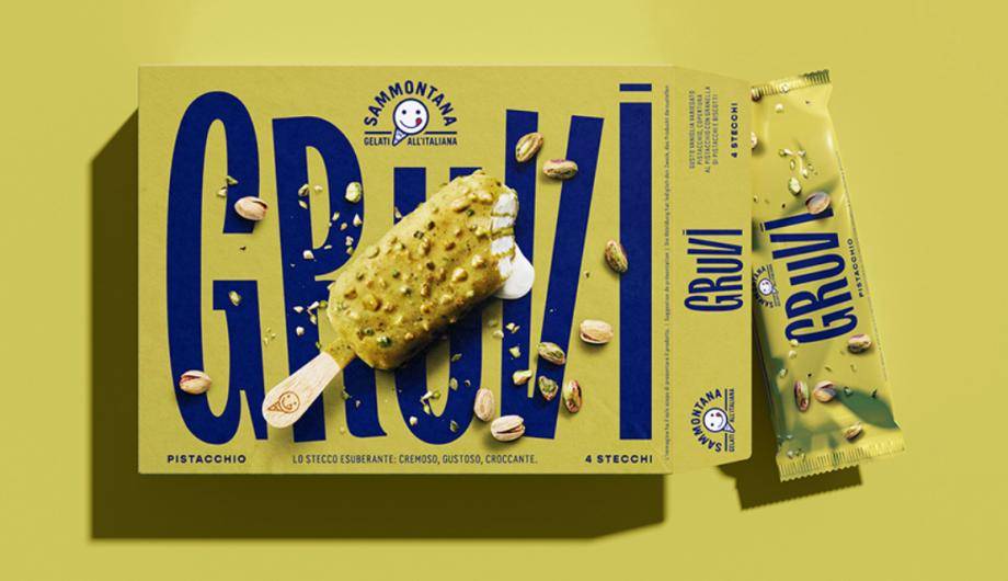 Gruvi Pistachio coated sticks from Sammontana