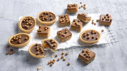 Caramel Tartellet with salty caramel crispy bites & caramel filling