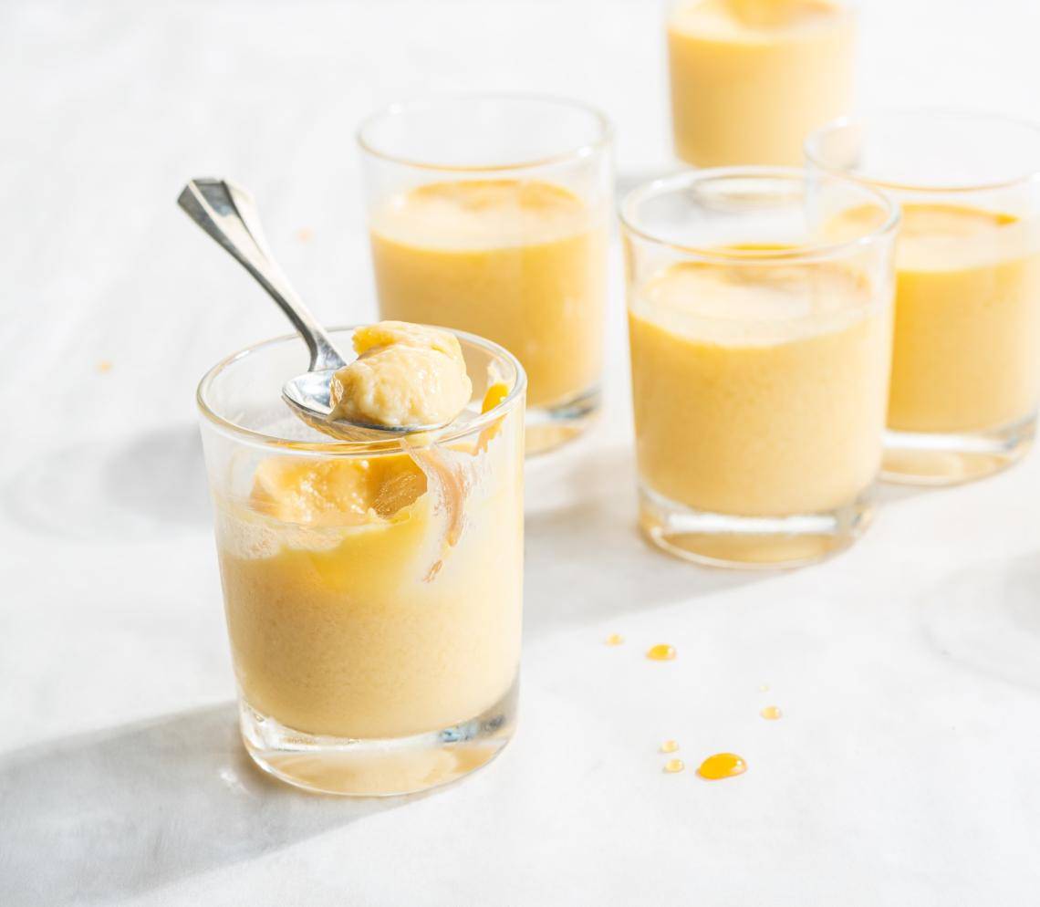 dairy free dessert with cacaofruit pulp