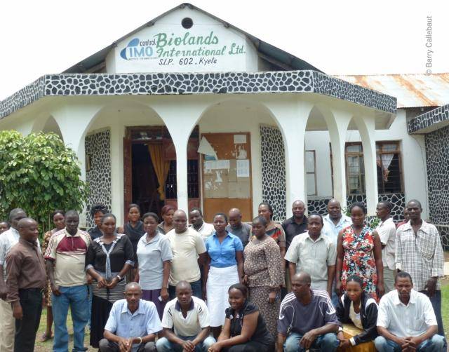Biolands staff in front of the ofice in Kyela, Tanzania